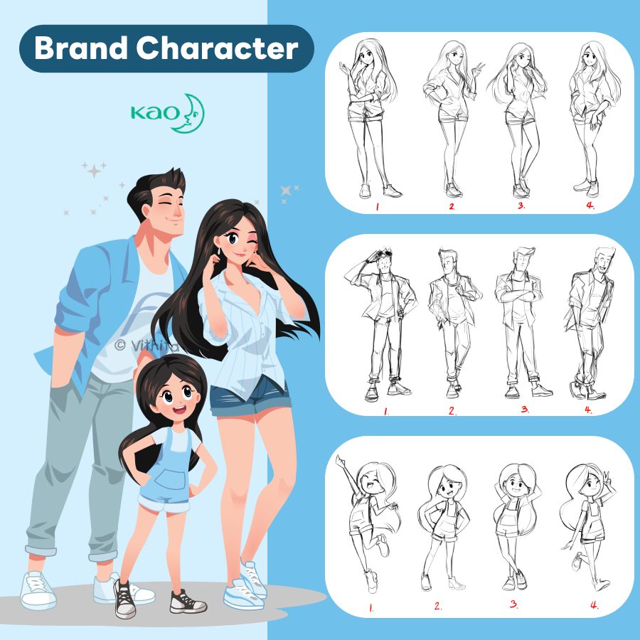 Brand Character Design บริการออกแบบและพัฒนาคาแรคเตอร์ ออกแบบตัวการ์ตูน